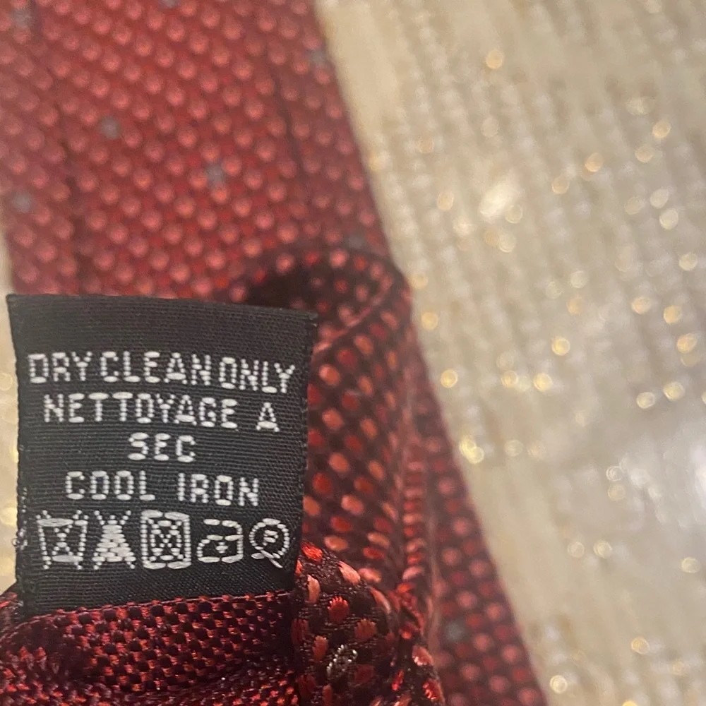 CHANEL Burgundy Microdot Silk Tie
